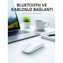 Bluetooth Kablosuz Wireless Mouse Şarjlı Sessiz Ergonomik 5000 Dpı Fare - Lisinya