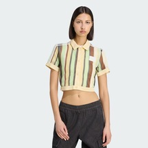 Adidas Summer Glow Striped Cropped Polo Kadın Tişört C-adıky8141b30a00 Sarı