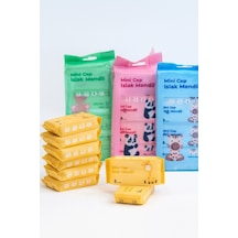 Hijyenik Çocuk Ve Bebek İçin Seyahat Cep Boy 2 Adet 8 Li Paket Sevimli Desenli Mini Cep Islak Mendil Hijyenik Çocuk Ve Bebek İçin Seyahat Cep Boy