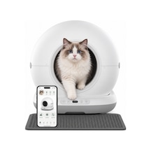 Haustier Cb001 Gri Akıllı Otomatik Kedi Tuvaleti, App İle Uzaktan Kontrol, 75lt Hazne, 7lt Çöp Haznesi, Ağırlık Sensörlü