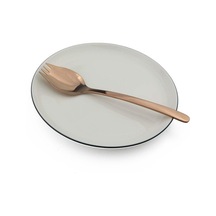 Gül Çok Renkli Salata Çatalları Siyah Gökkuşağı Çatal Bıçak Kaşık Seti Ayna 18/10 Paslanmaz Çelik Sporks Meyve Çatalı Kepçe Yemek Takımı 1 Parça