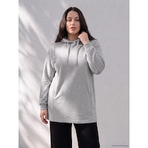 Lcw Curve Gri Büyük Beden Kadın Hoodie