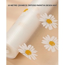 Mey İthalat 10 Metre Papatya Desenli Dolap İçi Kaymaz Koruyucu Mat
