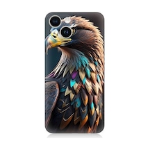 Apple Uyumlu iPhone 13 Renkli Kaya Kartalı Desenli Silikon Kılıf