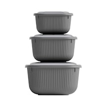 Dünya 30907-999 Kare Sızdırmaz Saklama Kabı Seti 3'lü - 600, 1100 Ve 1800 Ml, Renkli Ve Şeffaf Plastik- 12'li Paket Diğer