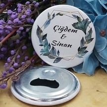 Yeşil Çiçekli Açacak Magnet Söz Nişan Nikah Hediyesi Nik(30 Adet)
