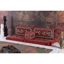 Bakırözü Home 1.kalite Şark Köşesi Takımı Şili Kırmızı Modeli Sünger Dahil 4 Parça