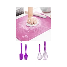 Silikon Hamur Açma Matı, Spatula&fırça, 2 Boy Silikon Çırpıcı Sunum Hazırlama Paslanmaz Çelik Diğer