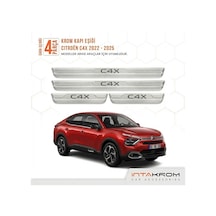 Citroen C4x 2018-2026 Uyumlu Satine Krom Kapı Koruma Eşiği 4 Prç