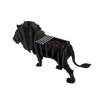 Aslan Mangal, Metal Aslan Şeklinde Mangal, Kömürlü Barbekü, Dekoratif Heykel Ml-02
