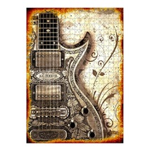 Tablomega Ahşap Mdf Puzzle Yapboz Eskitilmiş Gitar Posteri (527481623)