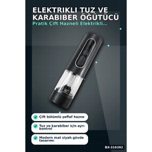 Elektrikli Baharat Ve Karabiber Öğütücü Şarjlı Çift Bölmeli Led Işıklı Bx-316392 Çok Renkli