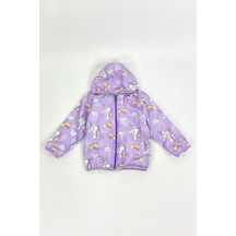 Mnk Baby & Kids Lila Atlı Mor Renk Kız Çocuk Yağmurluk 001