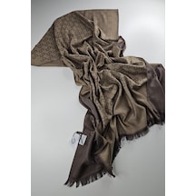 Miorel Scarfs İnce Kumaş G Desen Pamuklu Şal Yün İpek Şal 4 Mevsim Çift Taraflı Açık Kahve