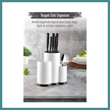 Bezos Tezgah Üstü Beyaz Kaşıklık & Bıçaklık & Kepçelik & Organizer Mac
