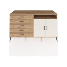 Kronos Konsol 2 Raflı 5 Çekmeceli 2 Kapaklı 176x59x99 Çam-aytaşı/ Çam-aytaşı/çam