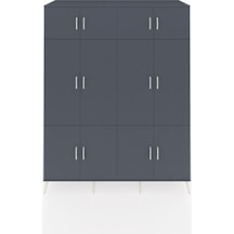 Kronos Gardrop 10 Raflı 12 Kapaklı 2 Askılı 176x59x221 Antrasit-antrasit/aytaşı Antrasit/aytaşı
