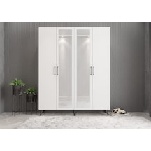 Açelya Portmanto Vestiyer Füme Beyaz - M2 160cm Montaj Dahil