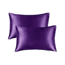 Saten Yastık Kılıfı, Queen Size, Kıvırcık Saçlar, İpeksi Yapı King 50x90 , Lavanta 50 x 22