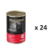 Challenge Sığır Etli Kedi Konservesi 400 G X 24 Adet