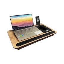 Supply Telefon Ve Tablet Bölmeli Minderli Laptop Sehpası Notebook Bilgisayar Çalışma Masası Tek Renk