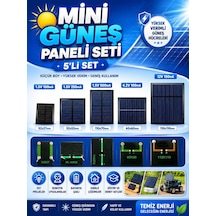 Mini Güneş Paneli Seti 5 Li Solar Panel Paketi 1.5v / 4.2v / 12v