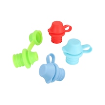 Springsun 4'lü Silikon Çocuk İçme Ucu: Taze Renkler Mavi+yeşil+kırmızı+lacivert - Sızıntısız Kullanim, Evrensel 28mm Şişelere Uygun, Temizliği Kolay