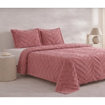 Alya -decorose- 3 Parça Şönil Sakallı Çift Kişilik Pike Yatak Örtüsü Seti 240x250 Gül Kurusu