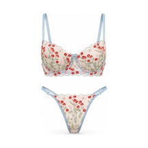 Capella By P Flora Çiçekli Mavi Desteksiz Bralet Takım Mavi - 909099802 Mavi