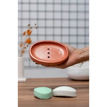 Buççin Online Mağaza Banyo Oval Katı Sabunluk Beton Kahverengi Çok Renkli