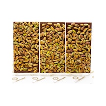 Dark Brown Antep Fıstıklı Sütlü Tablet Çikolata El Yapımı Gerçek Bar Çikolata 3 x 100 G