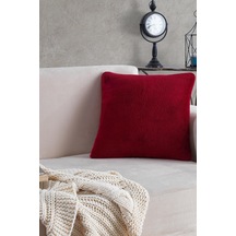 Maisonart Sofa 1 Adet Kırmızı Renk Welsoft Kırlent Kılıfı Yastık Kılıfı 44x44 Cm