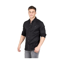 Deepsea Erkek Siyah Çıt Çıt Düğmeli Kot Gömlek 2300413 Siyah