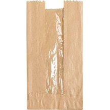 Pencereli Kraft Baget Ekmek Fırın Kese Kağıdı Orta Boy  0.510 KG 15 x 41 CM