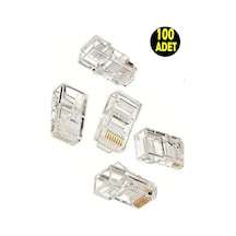 100 Adet Cat5 Cat6 Rj45 8p8c Jack Ethernet Internet Modem Kablosu Soketi Network Uç