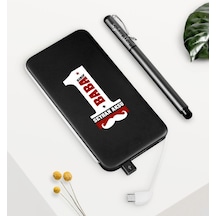 Kişiye Özel 1. Sınıf Baba Siyah 5000 Mah Hızlı Şarj Powerbank Kal
