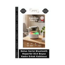Delux Serisi Bluetooth Hoparlör D14 Beyaz Kadın Erkek Kablosuz