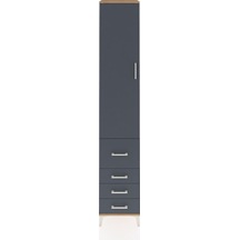 Hyperion Dolap 4 Raflı 4 Çekmeceli Tek Kapaklı 44x44x243 Çam-... Çam