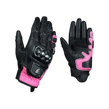 Motoanl Motosiklet Kadın Eldiveni Carbon Titanium Full Koruma Deri Motorcu Eldiven Pink