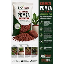 7 Litre Kırmızı Pomza 5-15 Mm Volkanik Taş Saksı, Peyzaj Ve Bitki Kökleri İçin Doğal Drenaj Malzemesi 1000