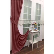 Evdepo Home Deniz Soft Pileli Fon Perde Gül Kurusu Gülkurusu
