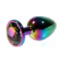 Red Fox Metal Rainbow Taşlı Rainbow Anal Plug Orta Boy