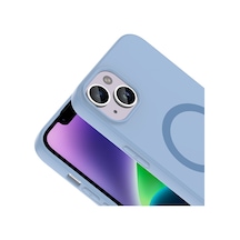 İphone 13 Kılıf M-safe Şarj Özellikli Nvth Aris Silikon Kapak - Baby Blue Çok Renkli