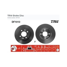 Df4382 Ön Fren Aynası R9-r11-r19 Clıo I-ıı-mgn I 96/9.99 Twng 1.2 96 238x12x4dl