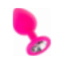 Red Fox Silikon Yumuşak Dokulu Taşlı Anal Plug Medium Pembe