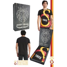Galatasaray Lisanslı Büyük Logolu T-shirt Kişiye Özel Ahşap Kutulu 099 Siyah