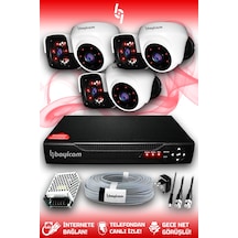 Bayicam 6 Kameralı Panda 3 İç Kamera Set HDD'siz Full HD Gece Görüşlü Güvenlik Kamerası Sistemi