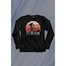 Bisiklet Mountain Bike Time To Ride Outdoor Gezgin Travel Uzun Kollu Tişört Baskılı T-shirt 001 Bisiklet Mountain Bike Time To Ride Outdoor Gezgin Travel Uzun Kollu Tişört Baskılı T-shirt 001