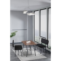Hayat 70x110 Amalfi Mutfak Masası, Mutfak Masası Takımı, Yemek Masası, 2 Benchli - Siyah Siyah
