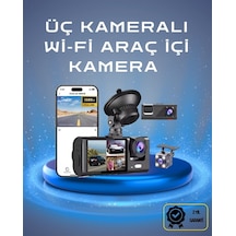 Üç Kameralı 1080p Full Hd Araç İçi Kamera G-sensörlü Ve Gece Görüşlü 26292669